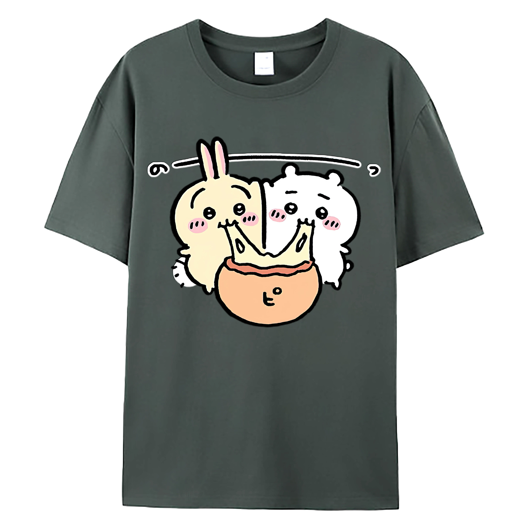 （画像用） ちいかわ うさぎ Chii-kawa usagi 綿100％ メンズ半袖Tシャツ｜肌触りやわらか＆通気性